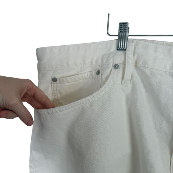 Madewell Plus Relaxed Denim Shorts Tile White Cut Off Summer NEW Womens Size 22W - Picture 3 of 9